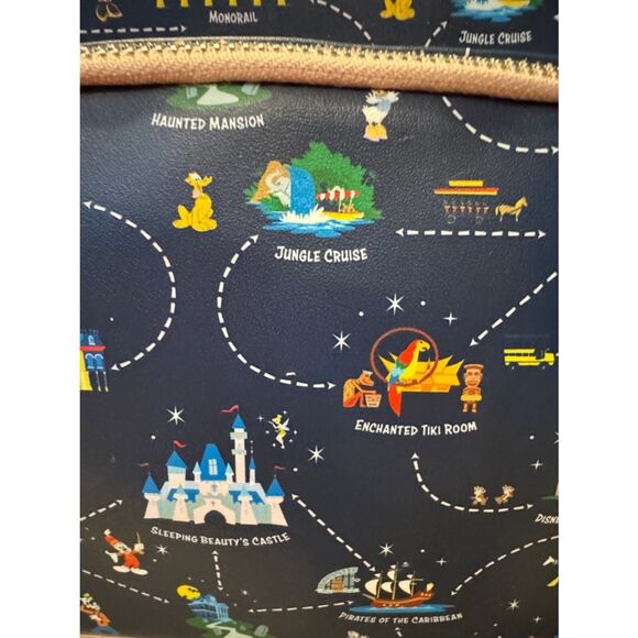Loungefly Disneyland 65th Anniversary Map 2-1 Convertible Mini Backpack NWOT main image 8